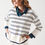 Thumbnail: Sweater in White With Navy Stripe
