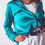 Thumbnail: Satin Blouse in Turquoise