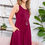 Miniature : Woman in red sleeveless maxi dress with pockets