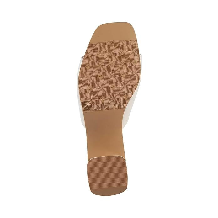 Thumbnail: Bottom view of a beige heeled sandal, isolated on white background Shopizo