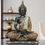 Thumbnail: Meditating Buddha statue with gold accents and detailed patterns, home decor, Shopizo.