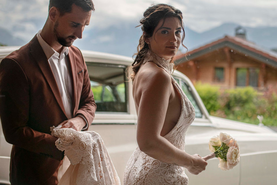 mariage face au Mont Blanc dans un chalet