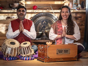 lotus yoga, kirtan, chalet, natural light, mountains