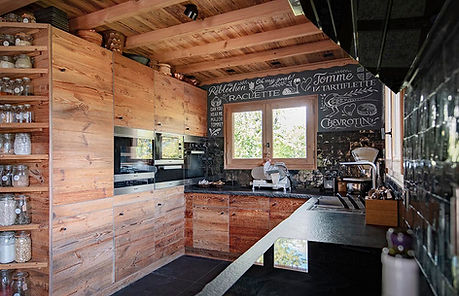 Cuisine d'un chalet de montagne en location