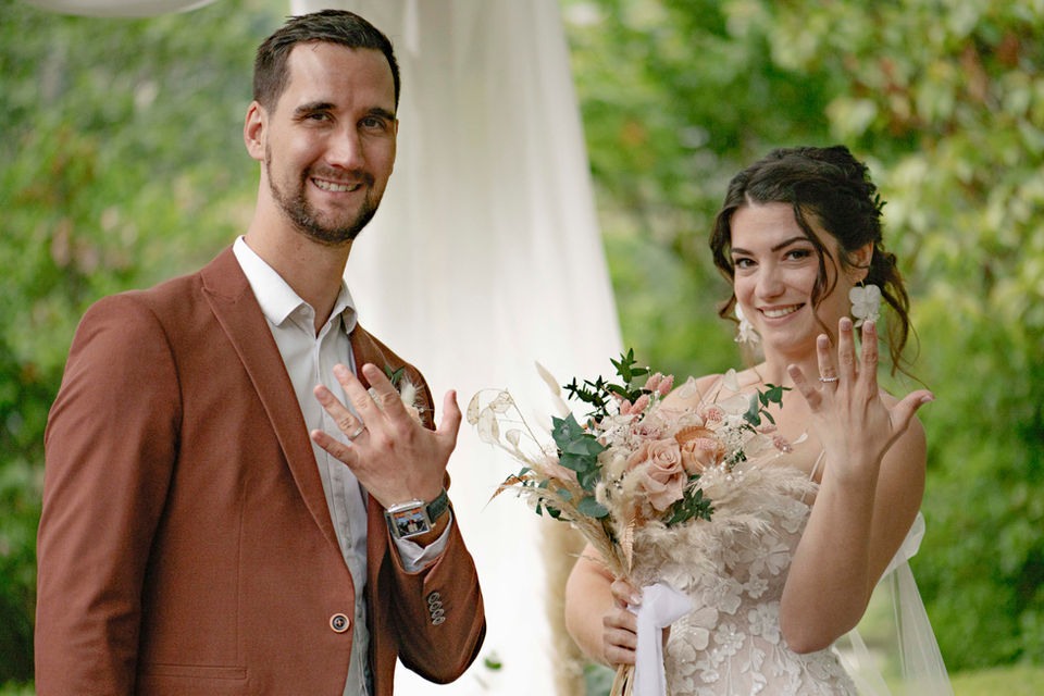 Mariage au chalet les Cerises devant le Mont-Blanc