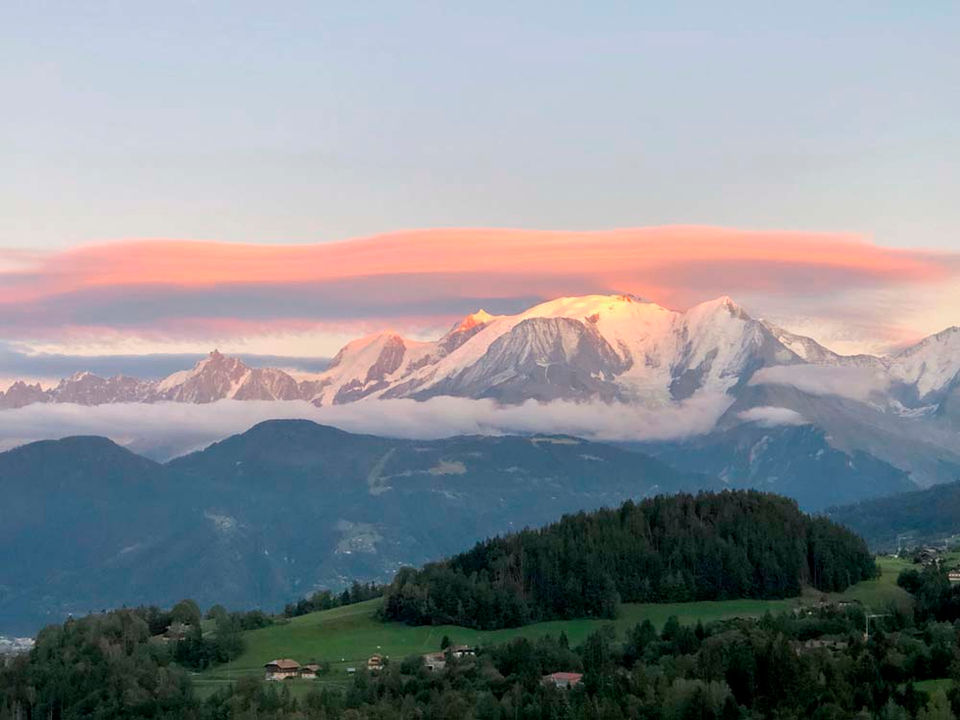Vue Mont-Blanc depuis le chalet spa privé