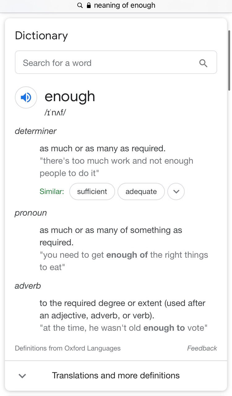 enough word meaning at Human Kintsugi