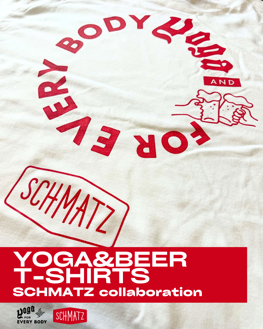 Lサイズ・【SchmazコラボT】YOGA&BEER FOR EVERY BODY