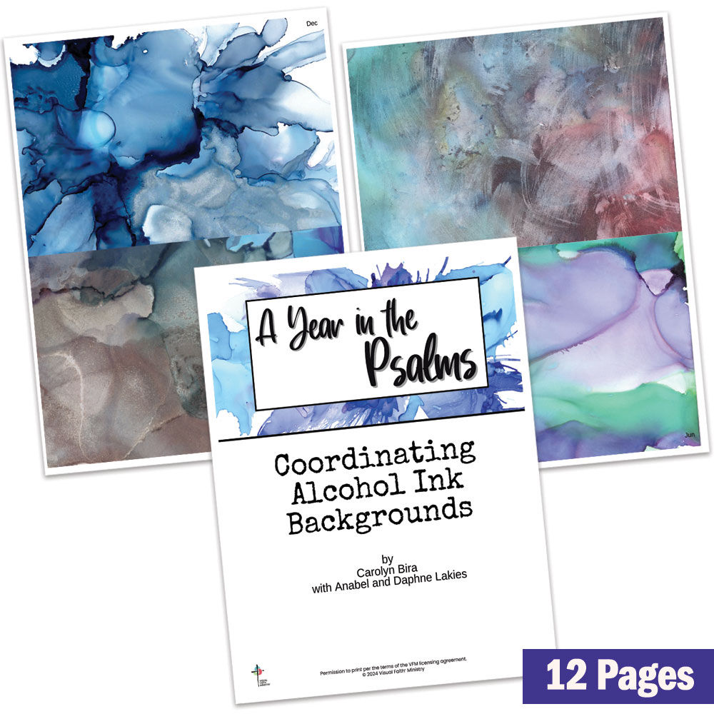 Coordinating Alcohol Ink Backgrounds for Year in the Psalms