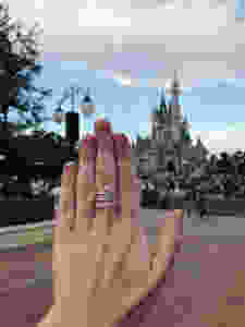 June Birthstone ring, disney castle, disney ring