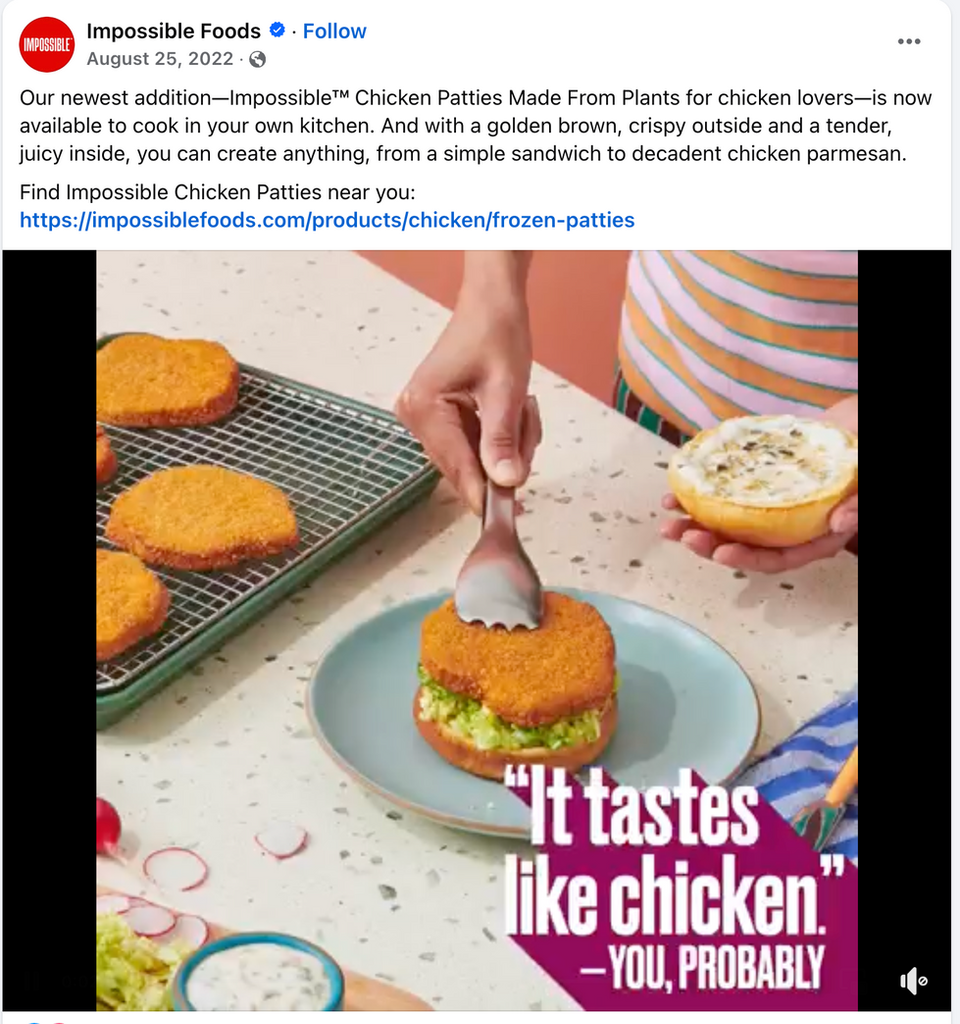 Impossible Chicken Patty Launch