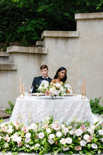 Swan House Garden reception sweetheart table