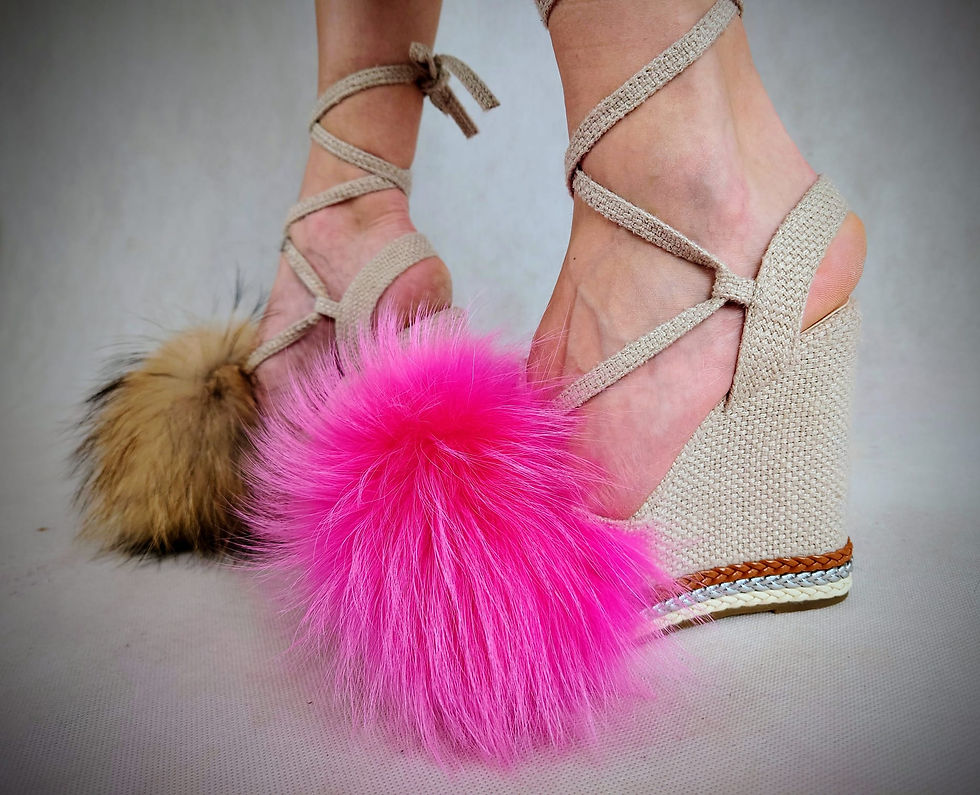 Miniaturbild: Buty na koturnie z futrem naturalnym