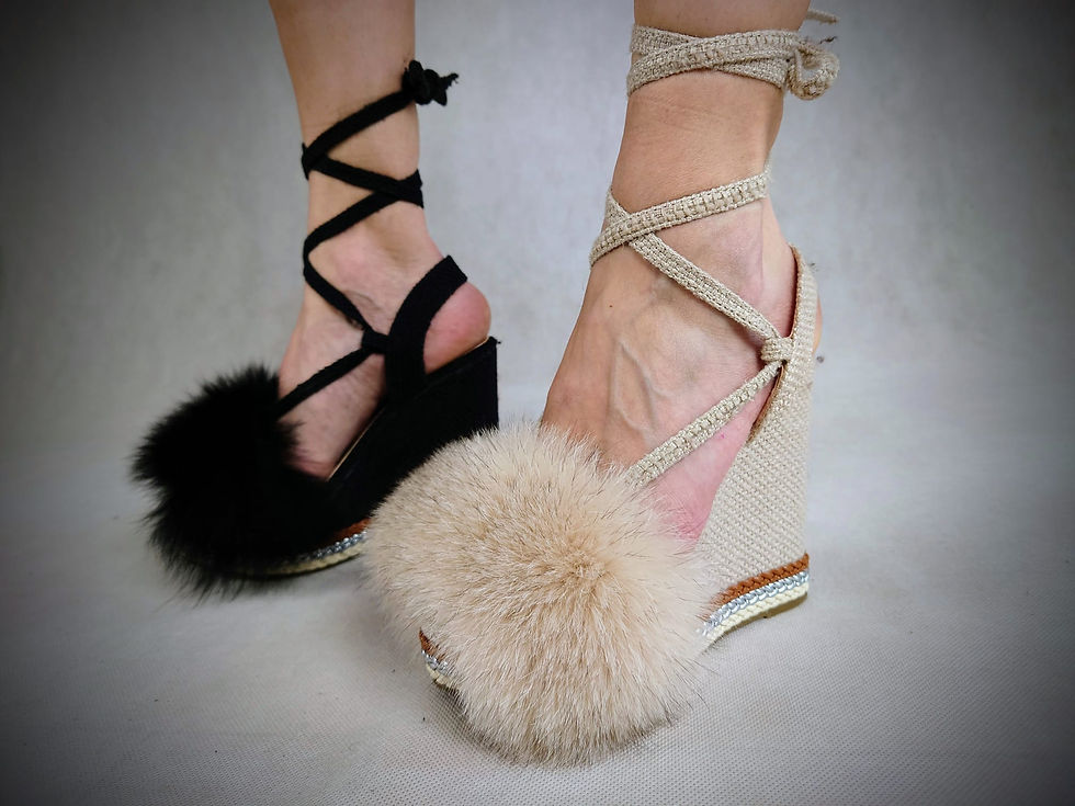 Miniaturbild: Buty na koturnie z futrem naturalnym