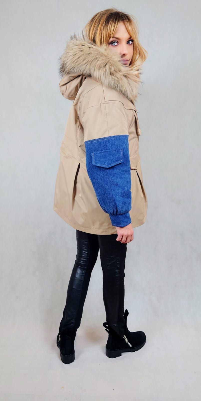 Thumbnail: Parka łączona z jeansem