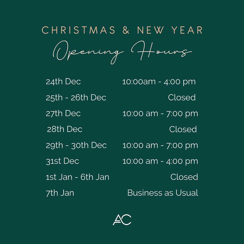 Christmas & New Year Opening Hours