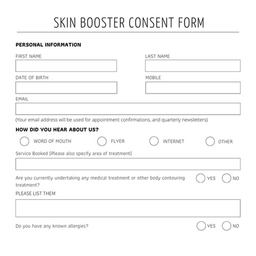 tirzepatide consent form Skin Booster Consent Form