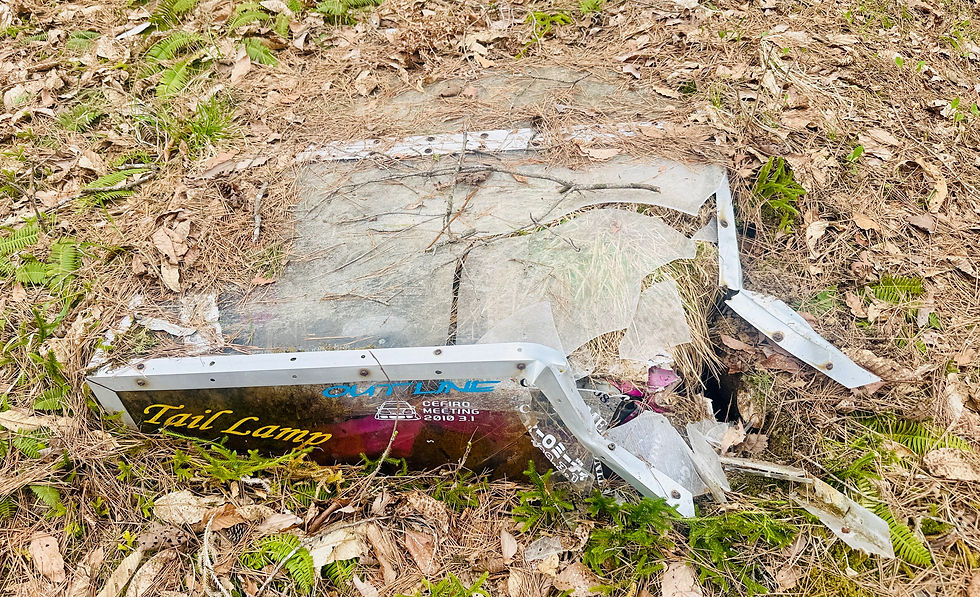 倒木アタックにより大破したドリ天・セフィーロ