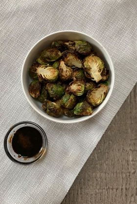 Air Fryer Brussels Sprouts with Balsamic Glaze  