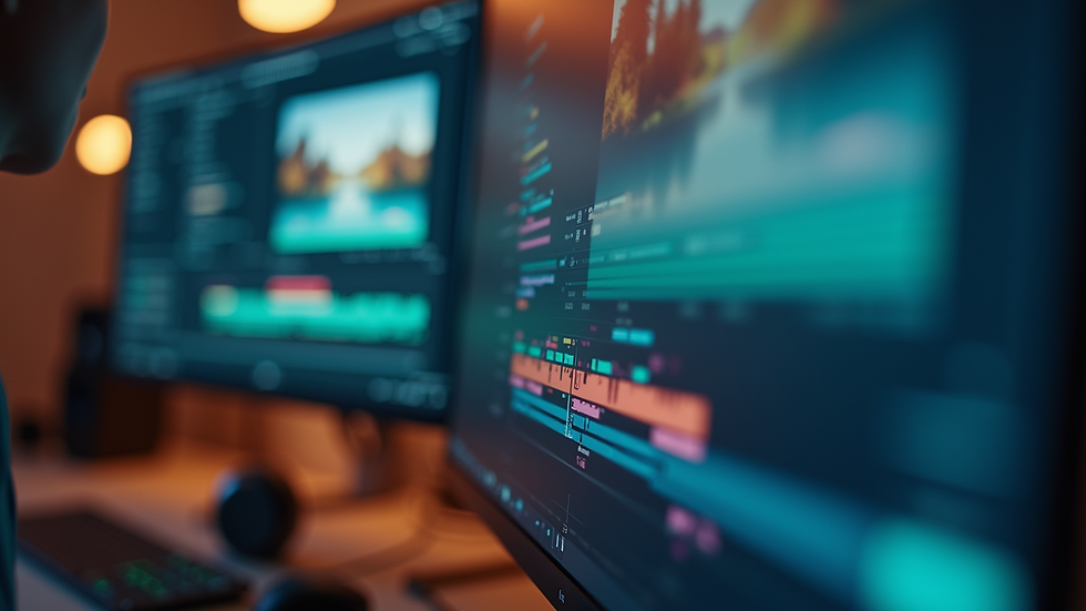 close-up view of video editing software on a computer screen