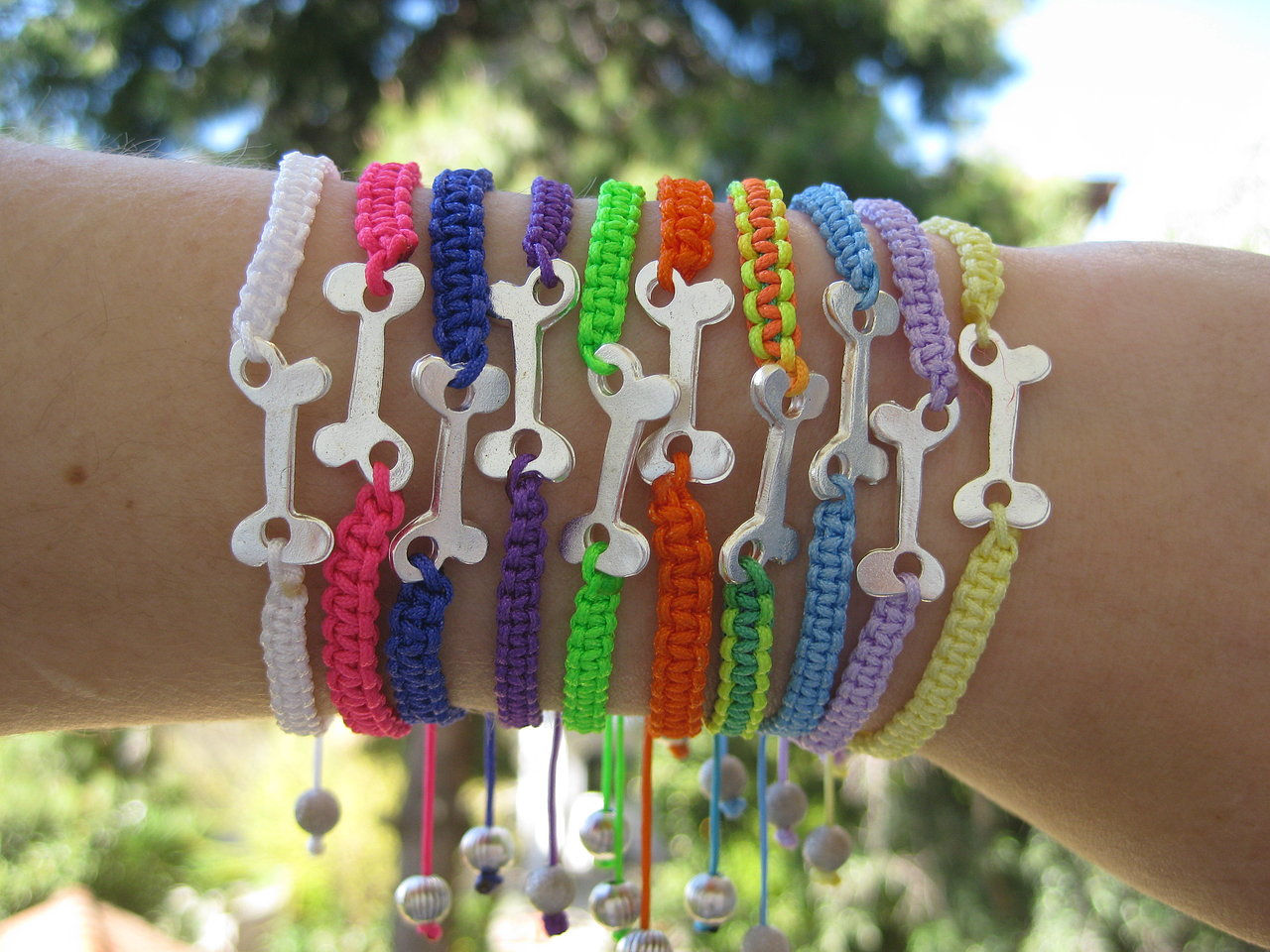 Metal Bone Macrame Bracelet