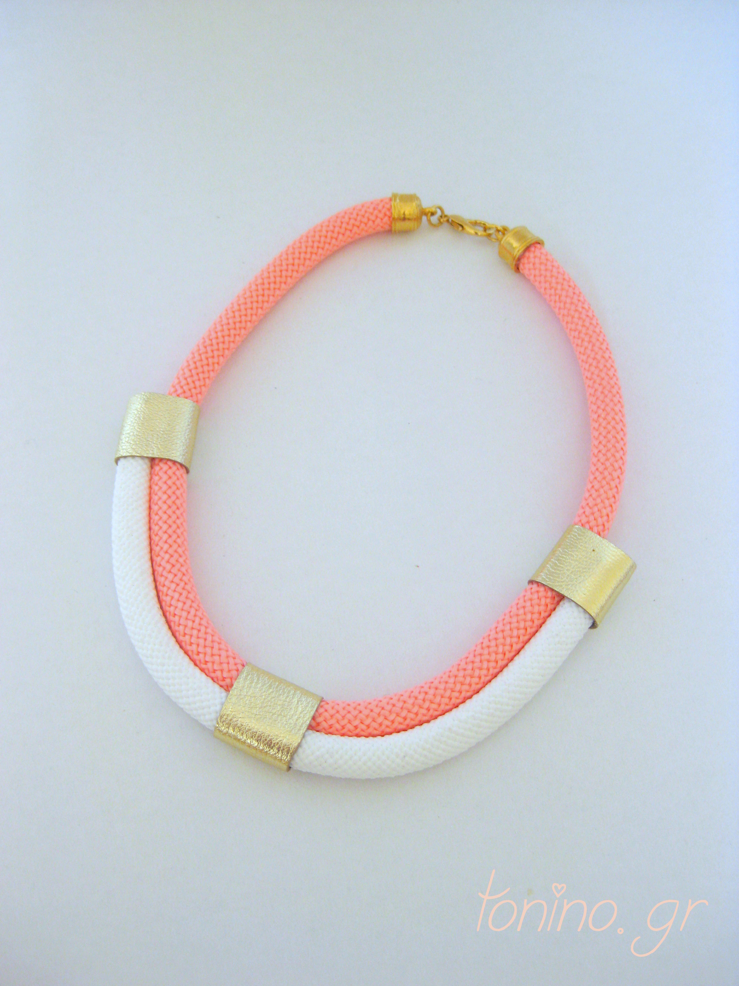 Coral-White x2 Statement Necklace