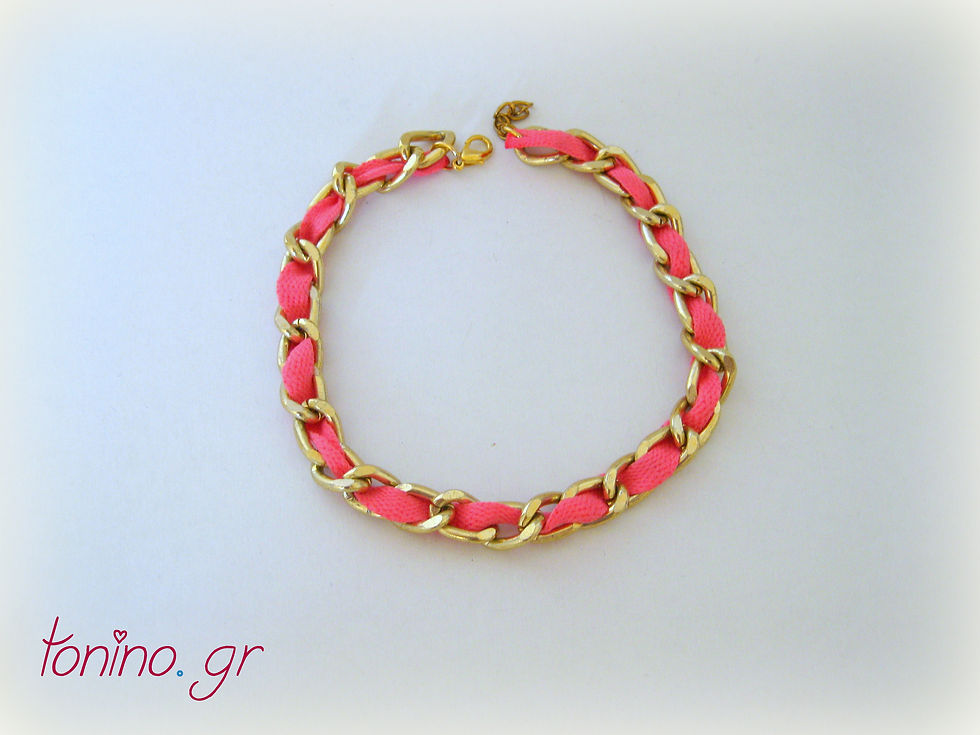 Thumbnail: Gold Chain & Ribbon Necklace