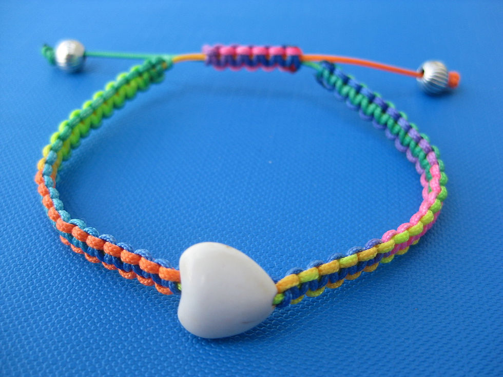 Μικρογραφία: Howlite Heart Macrame Bracelet