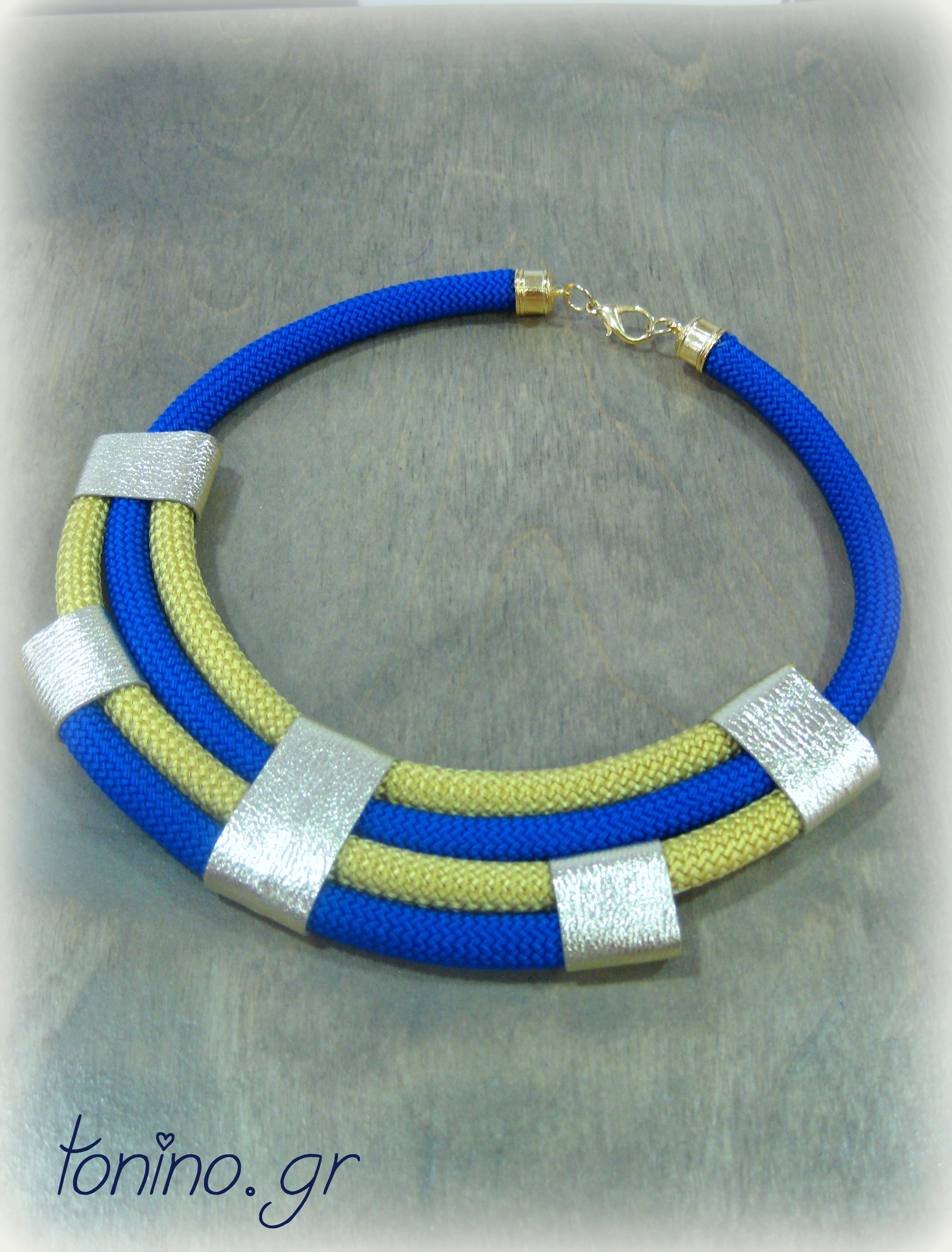 Electric Blue-Gold x4 Statement Necklace