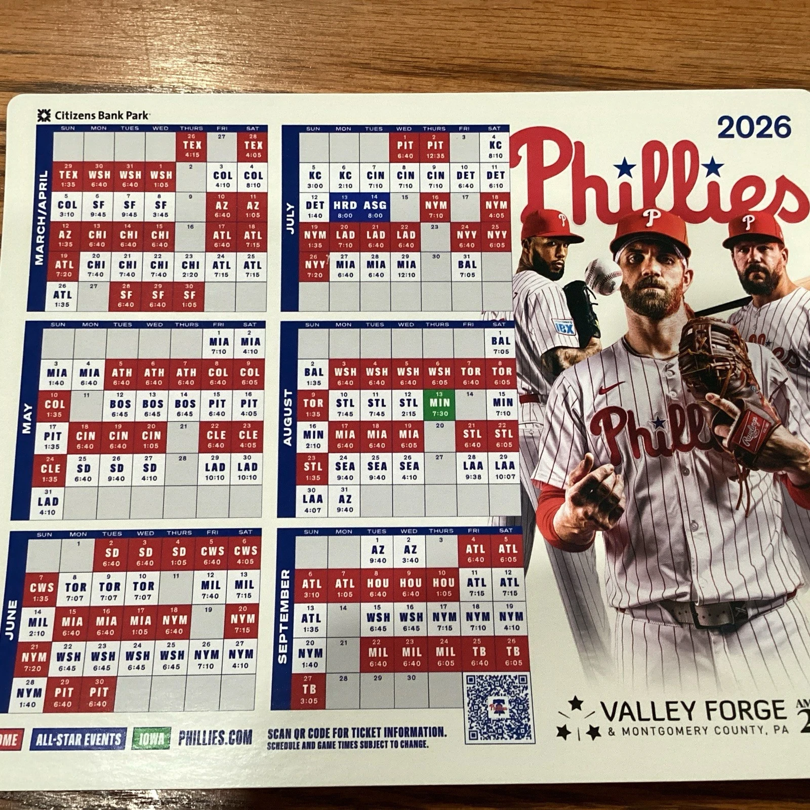 2026 Philadelphia Phillies , SGA , NEW 2026 Schedule Magnet