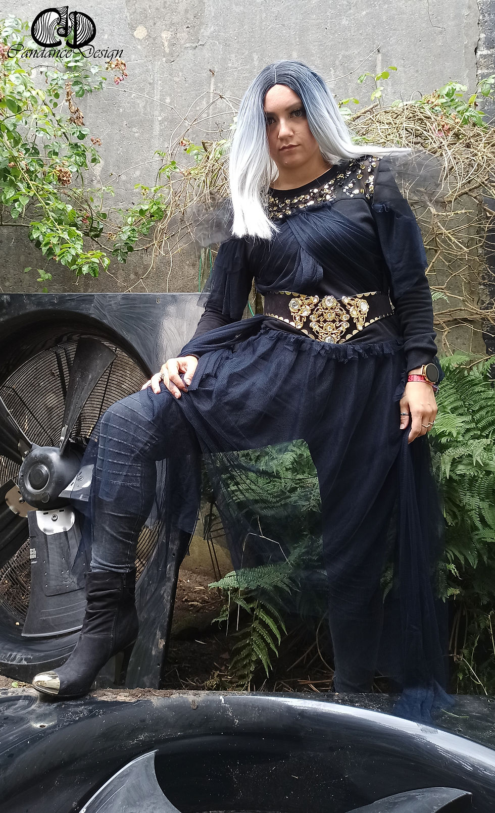 Thumbnail: Upcycling sweater dress in black