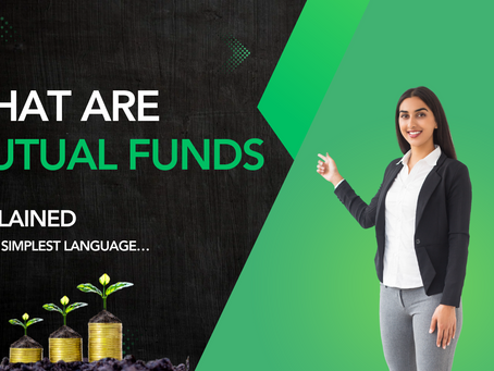 A women in a corporate attire points a text- "What are Mutual Funds"