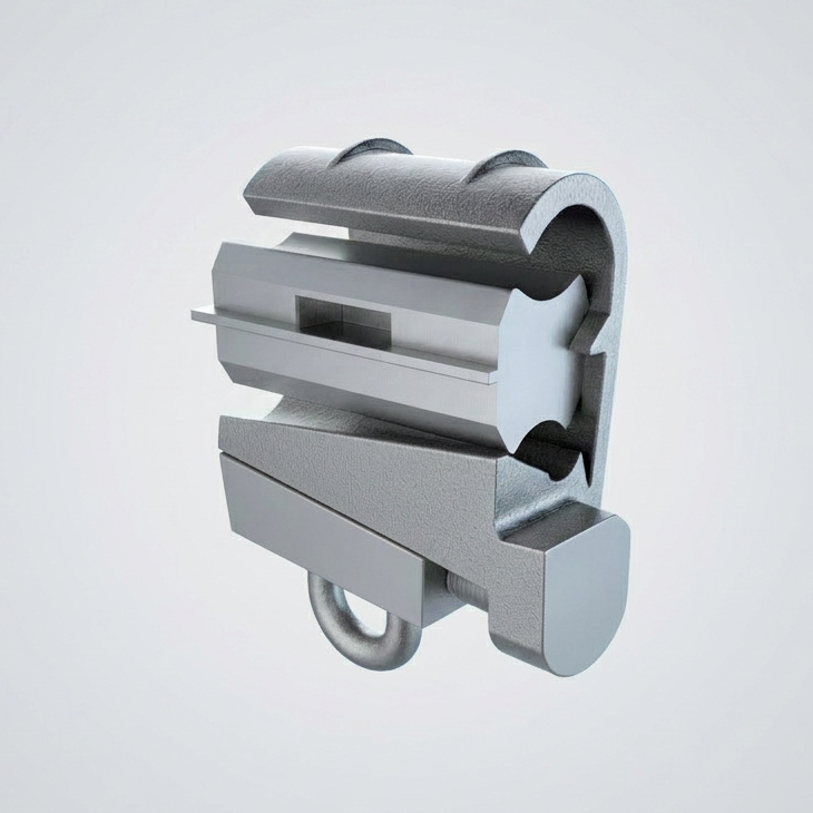 Aluminum catenary line clamp fitting