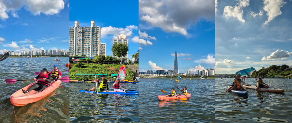 참가자들의 카약 및 패들보드 체험 모습(©원하다)