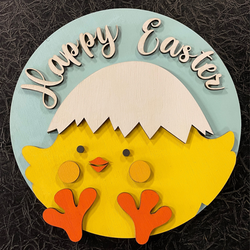 EA - Happy Easter Chick Door Hanger
