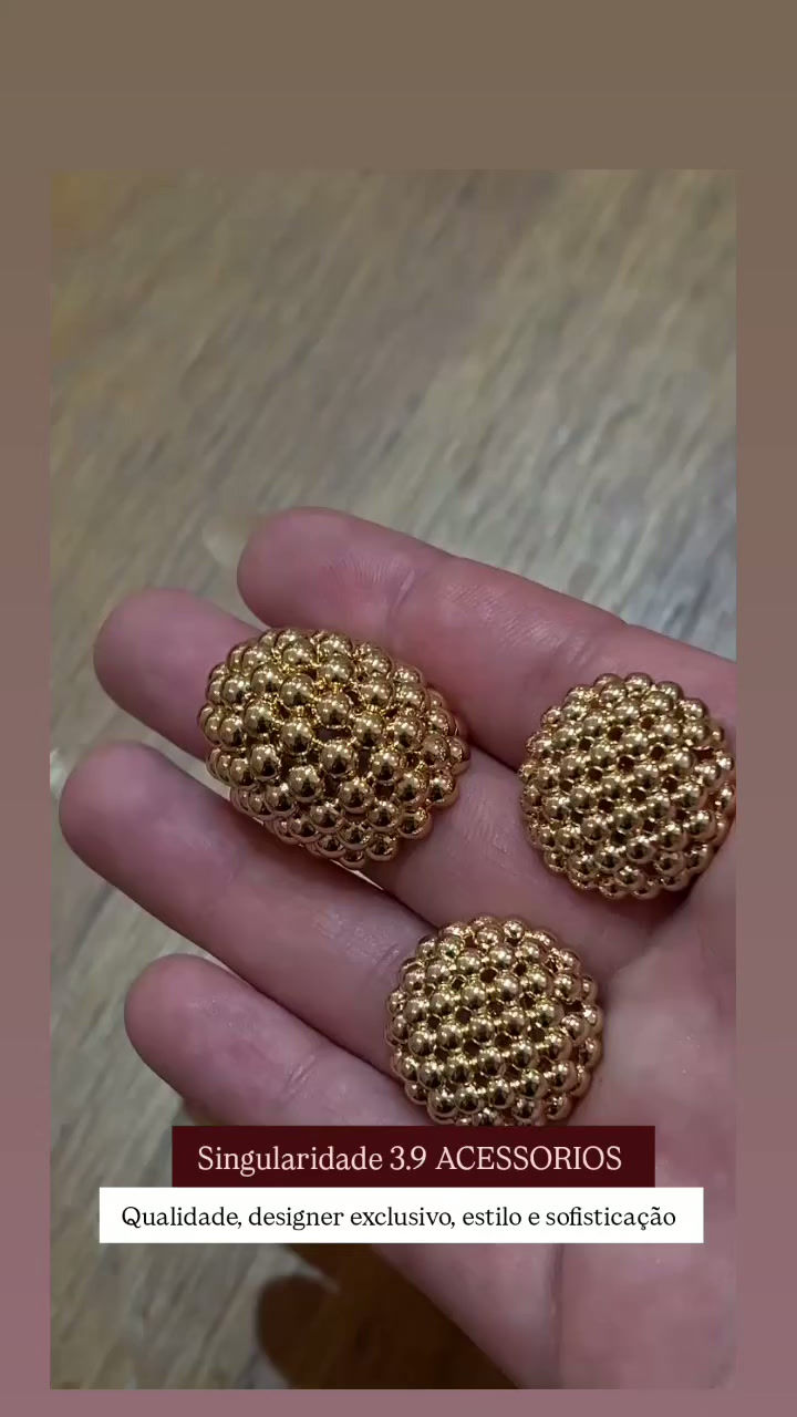 Conjunto Vita Aurea Domo Bolinhas Banho Ouro 18K