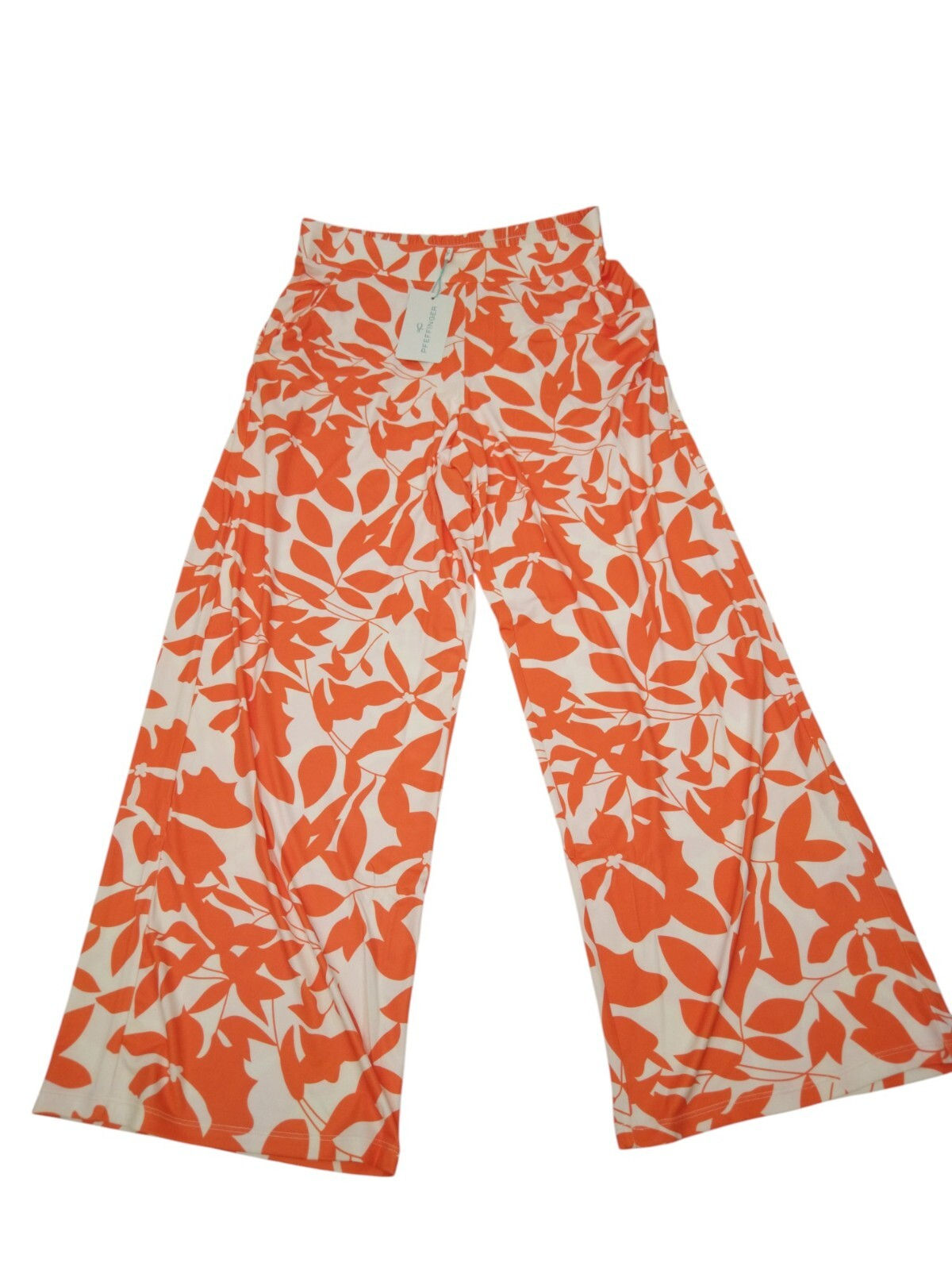 Pfeffinger Damen Jerseyhose mit Blätterdruck Orange Gr. 21