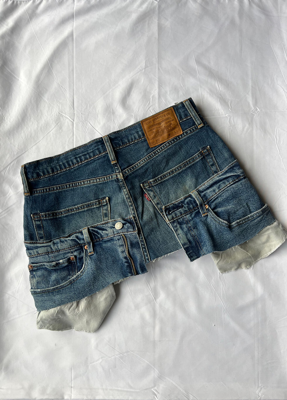 Thumbnail: Levis Jeans Reworked Skirt UK M/L