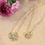 Thumbnail: Small Sunburst Necklace - 18k Gold and Green Sapphire