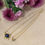 Thumbnail: Small Sunburst Necklace - 18k Gold and Blue Sapphire