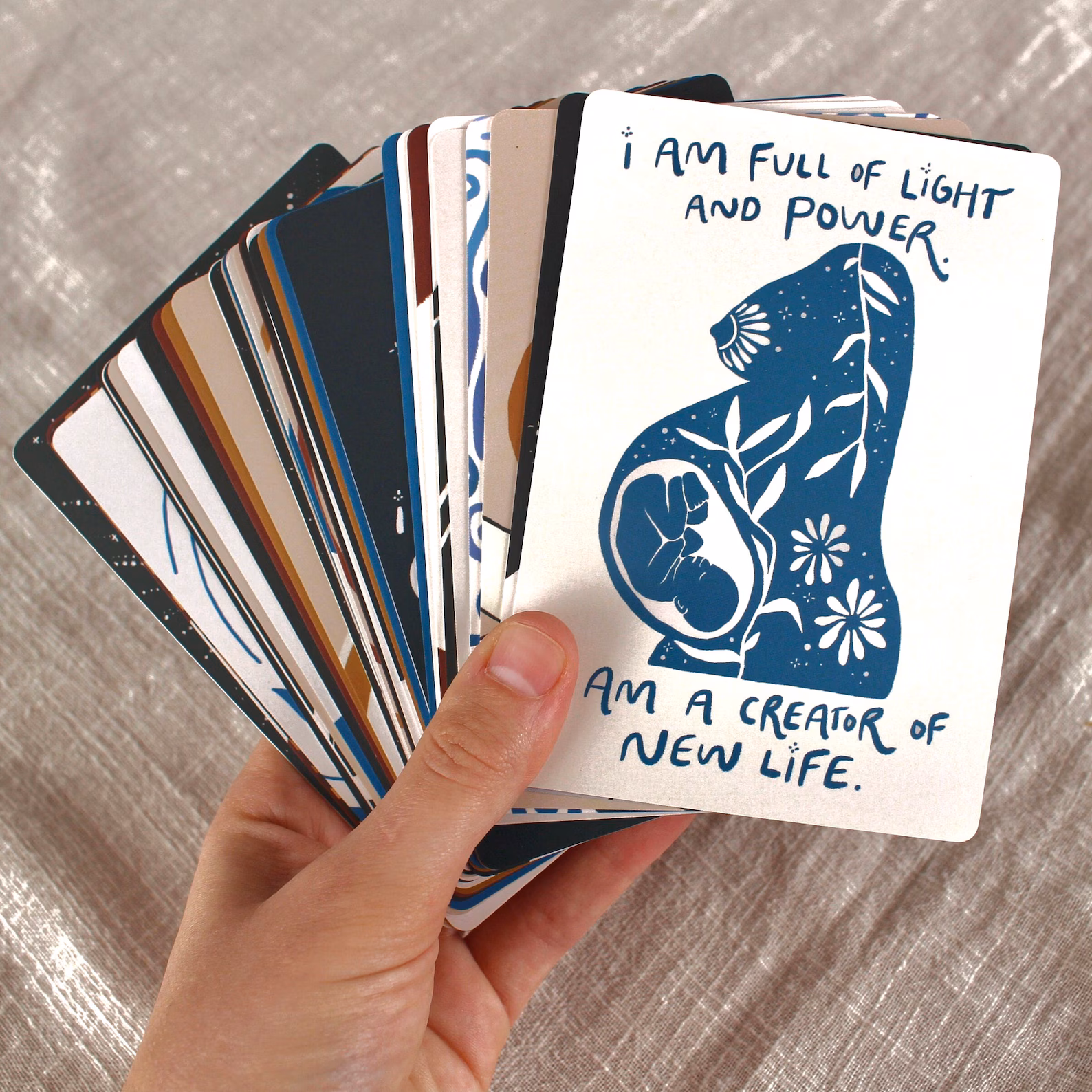 voorbeelden van kaarten uit de in full bloom Geboortebevestigingskaartenset