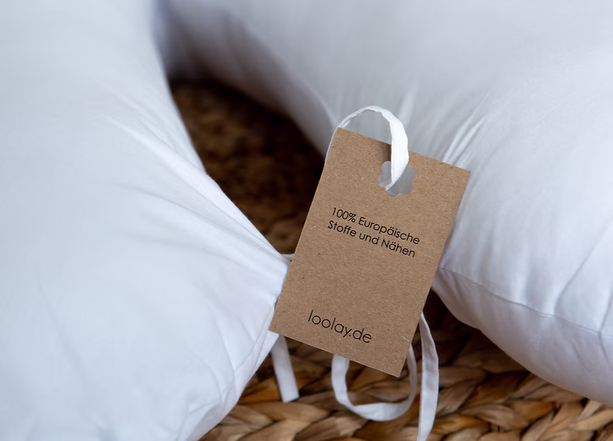 duurzaamheidslabel van een zwangerschapskussen