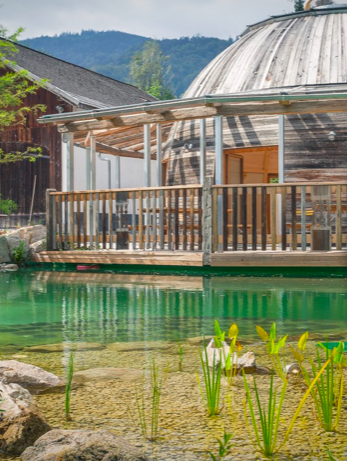 Song of Mother yoga studio dome overlooking water