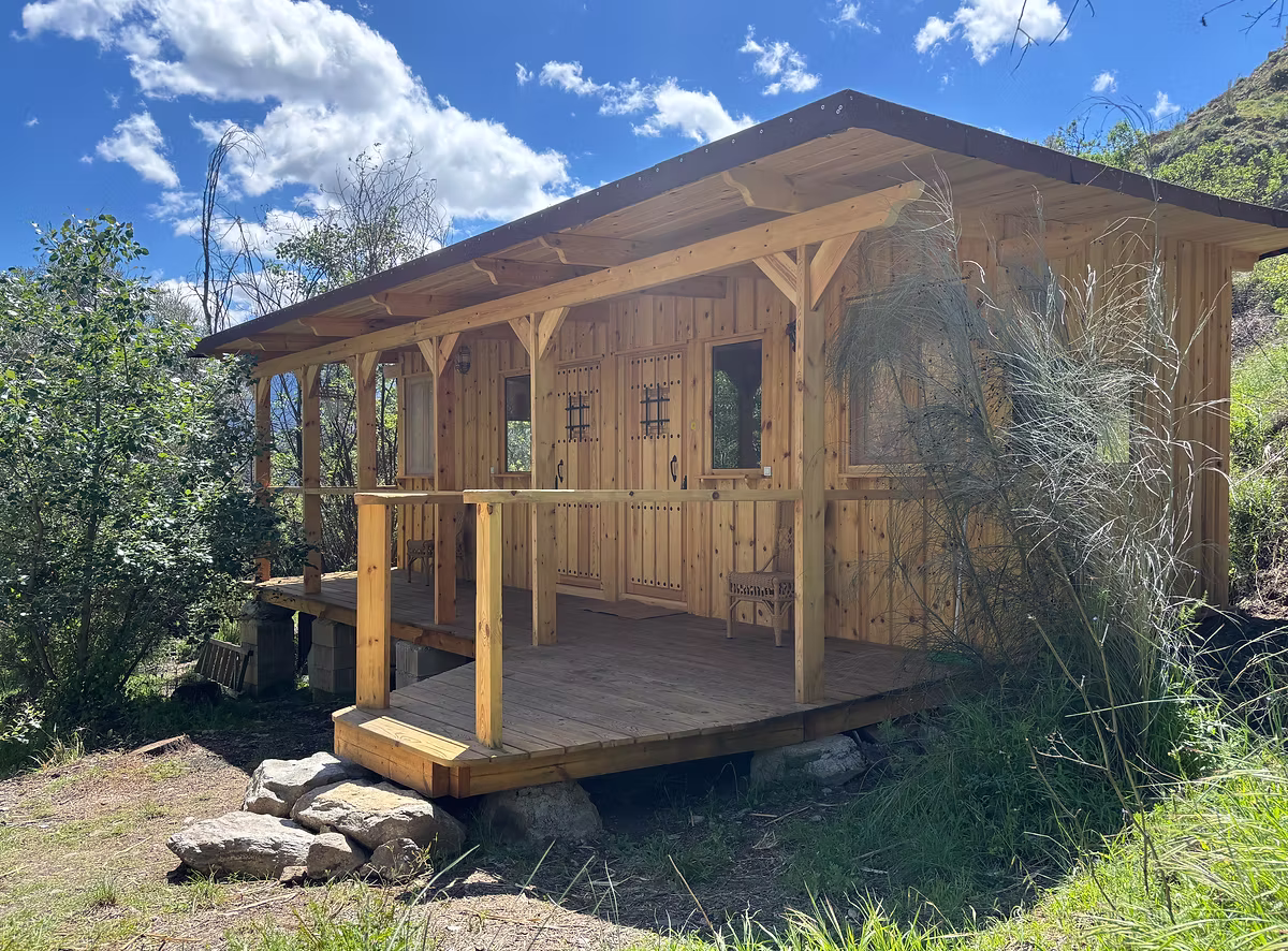 cabin accommodation at Earth Mama prenatal retreat