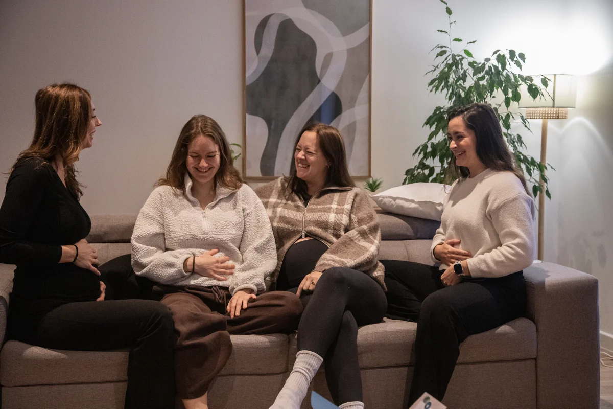 pregnant woman on couch