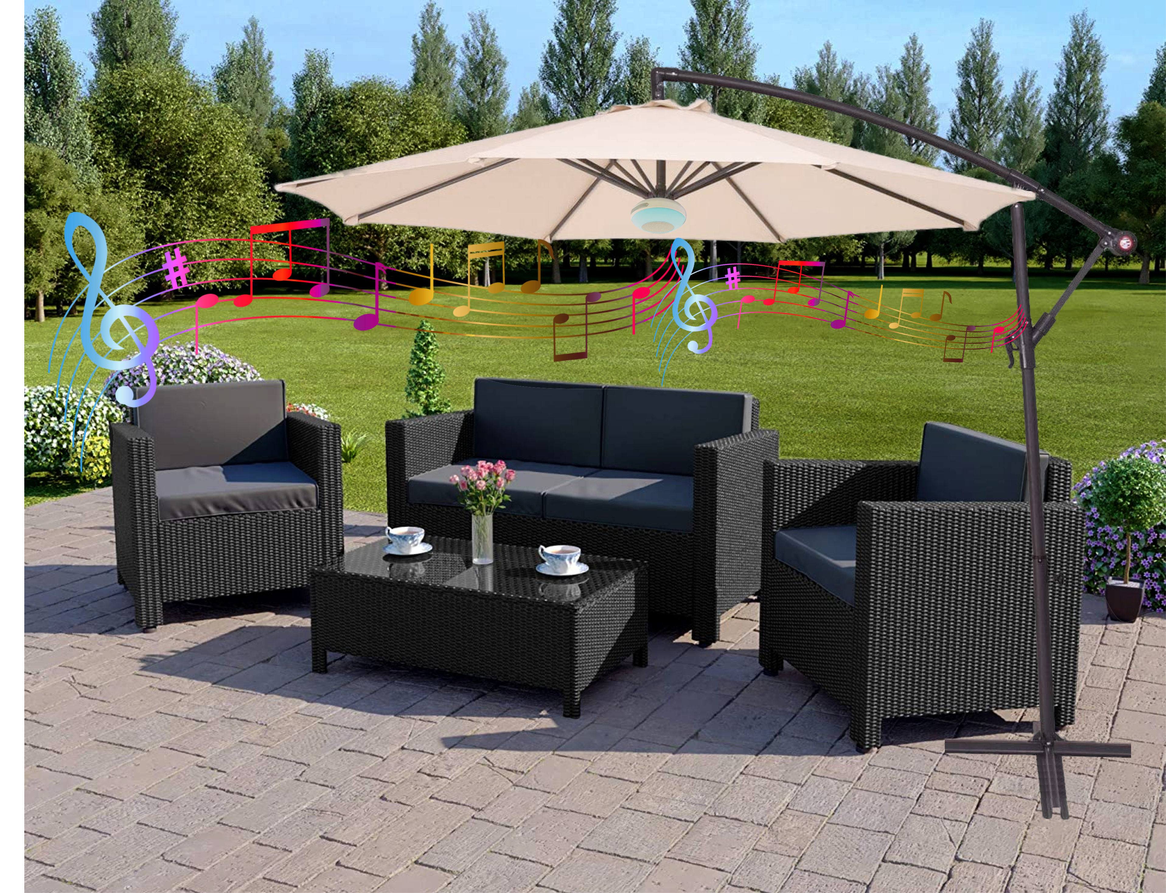 Garden LED Bluetooth banana parasol