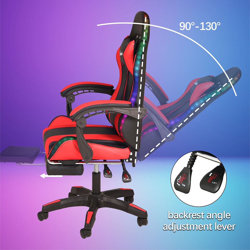 Thumbnail: Premium LED Gaming Chair with Footrest