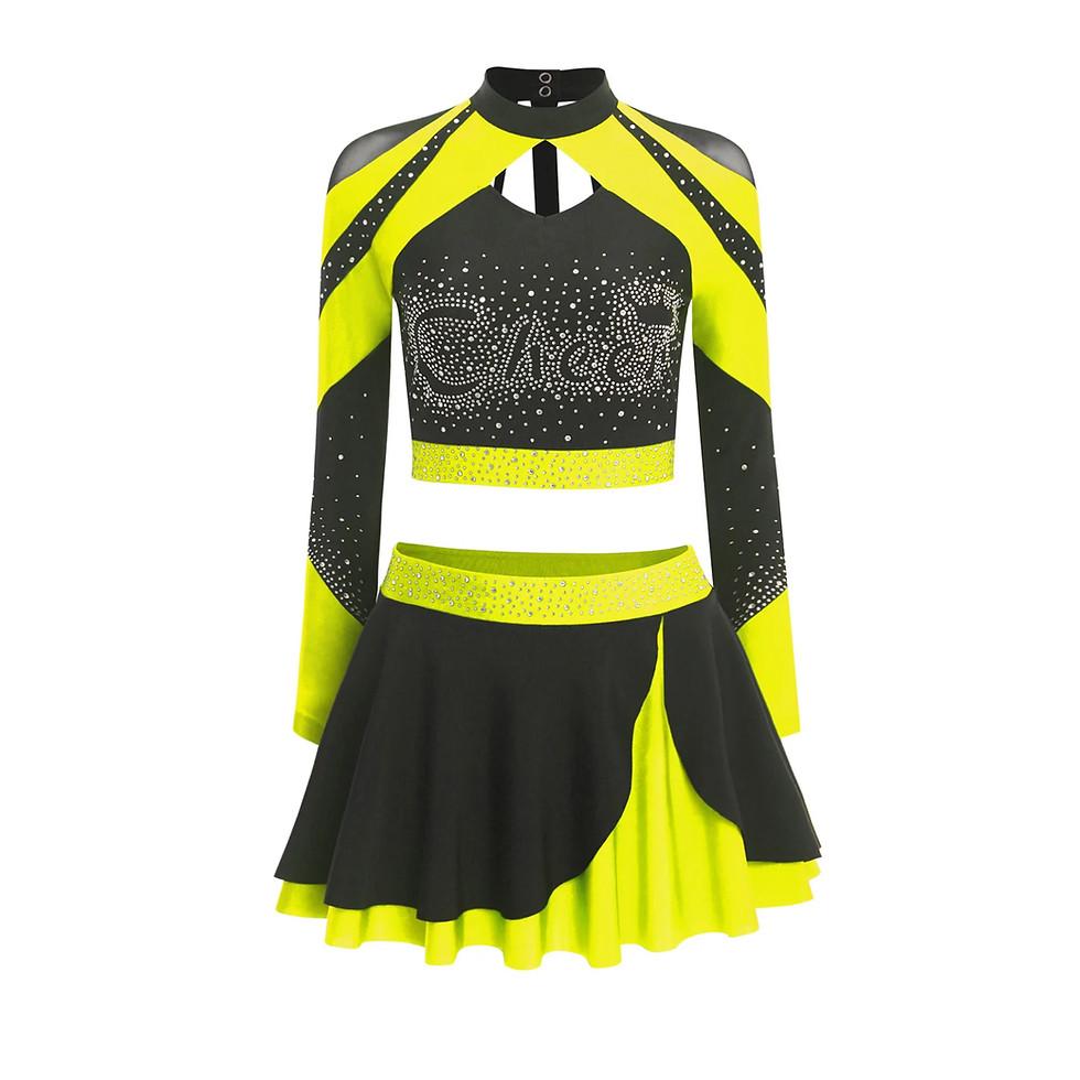 Thumbnail: Women Cheer Dance Outfits Cheerleader Costume Dancewear Hollow Out Cheerleading