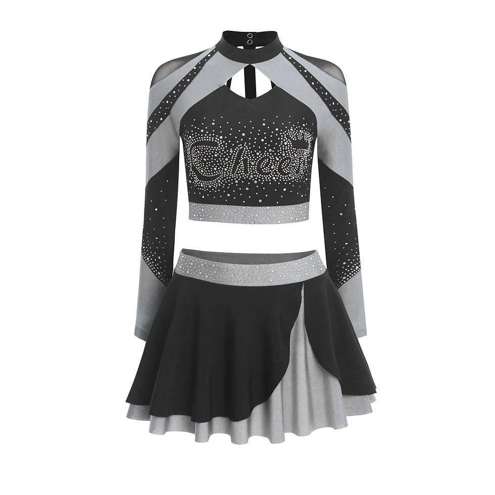 Thumbnail: Women Cheer Dance Outfits Cheerleader Costume Dancewear Hollow Out Cheerleading