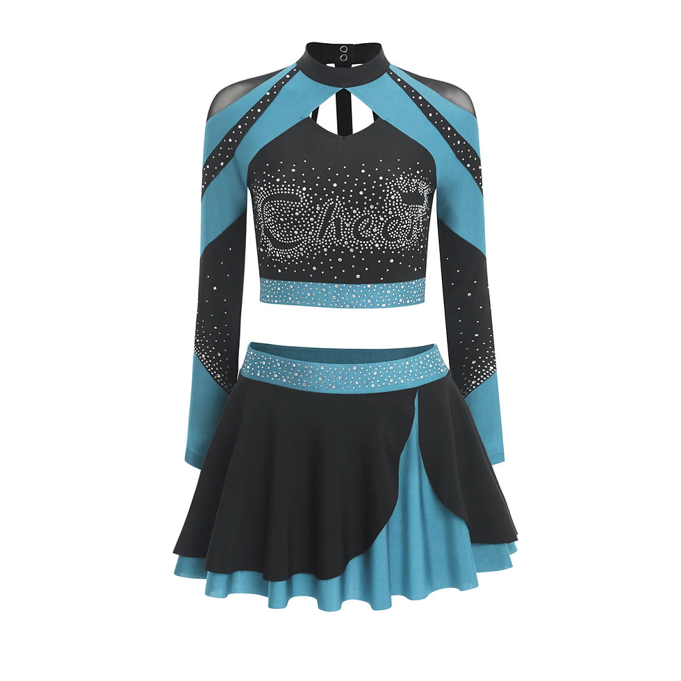 Thumbnail: Women Cheer Dance Outfits Cheerleader Costume Dancewear Hollow Out Cheerleading